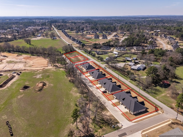 aerial view with a residential view