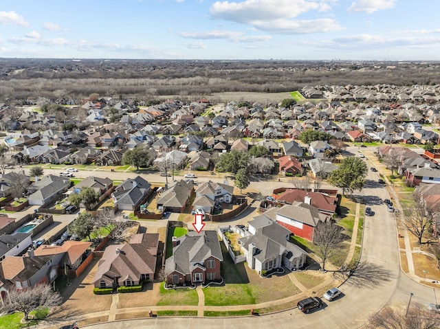 bird's eye view featuring a residential view