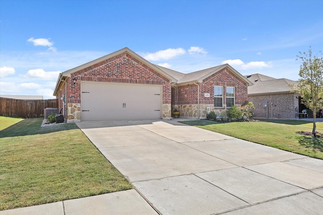 1209 Willowbend Way, Josephine, TX 75189 - ranch-style house featuring an attached garage, stone siding, brick siding, and concrete driveway