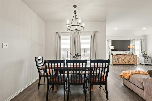 1209 Willowbend Way, Josephine, TX 75189 - dining room with a chandelier, wood finished floors, and recessed lighting
