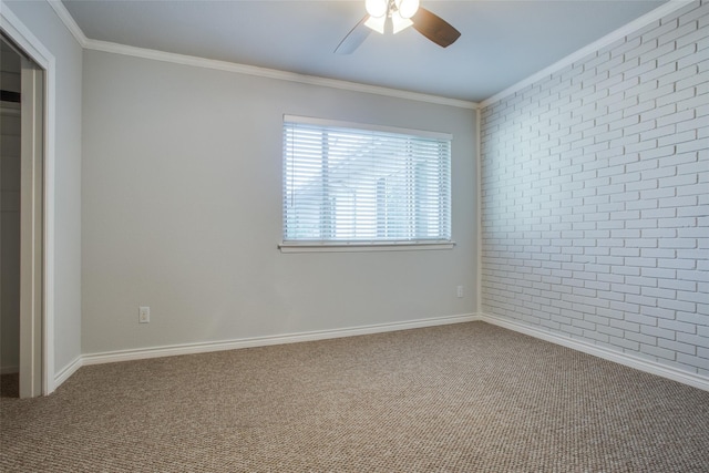 4039 Cole Ave Unit 104, Dallas, TX 75204 - unfurnished bedroom with carpet floors, ornamental molding, baseboards, and ceiling fan