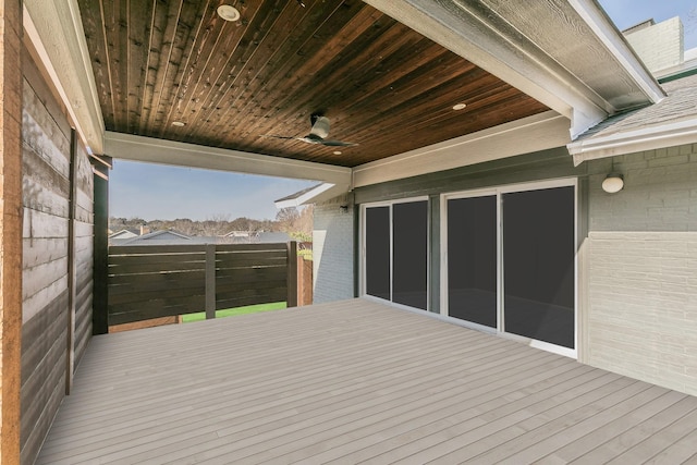 wooden deck featuring fence