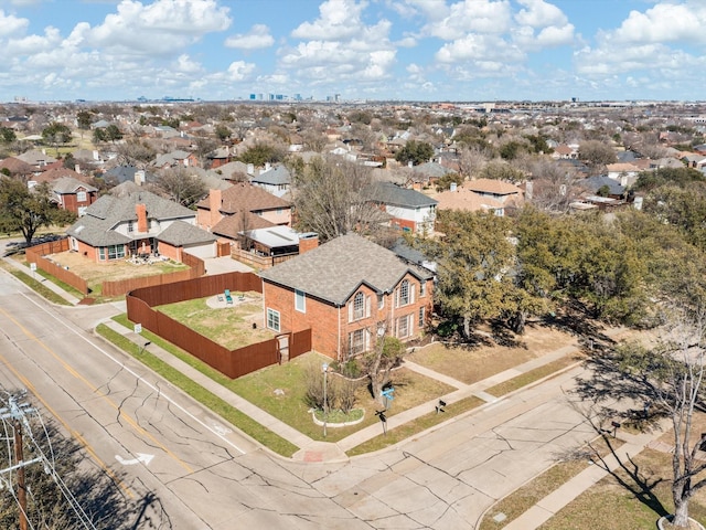 bird's eye view with a residential view