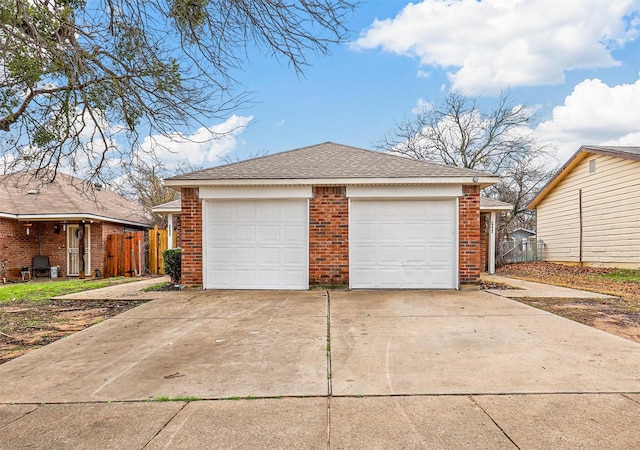 view of detached garage