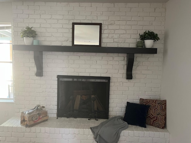room details with a fireplace
