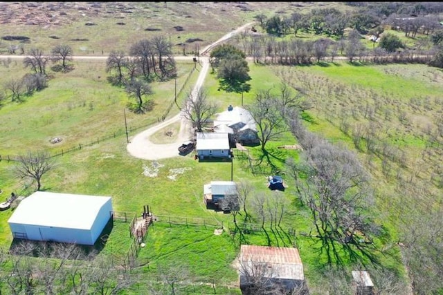 bird's eye view with a rural view