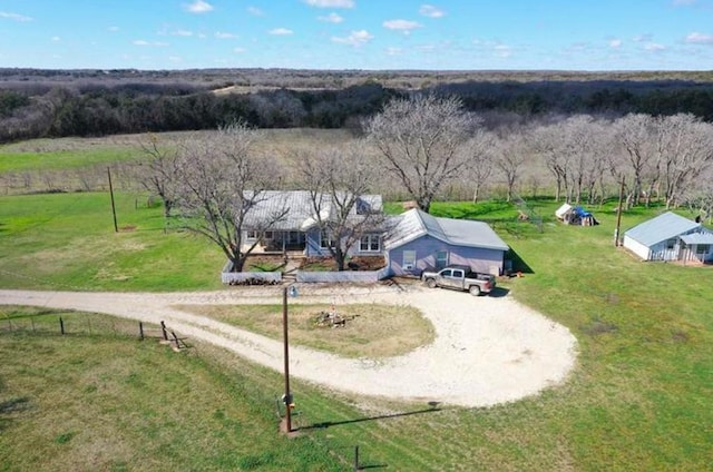 bird's eye view with a rural view