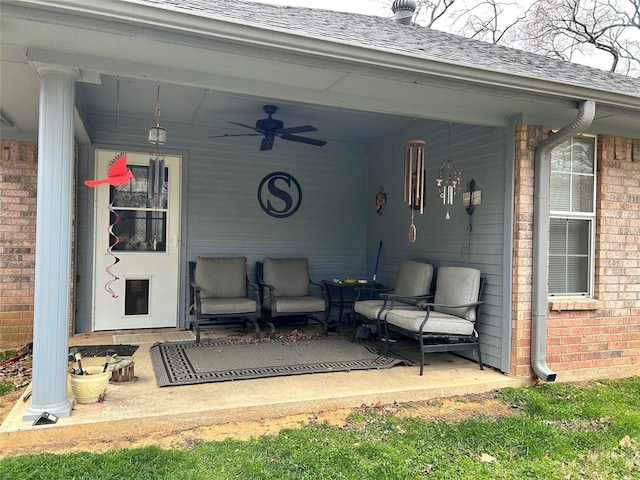 122 Lakeway Ln, Gun Barrel City, TX 75156 - view of patio with ceiling fan