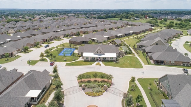 aerial view with a residential view