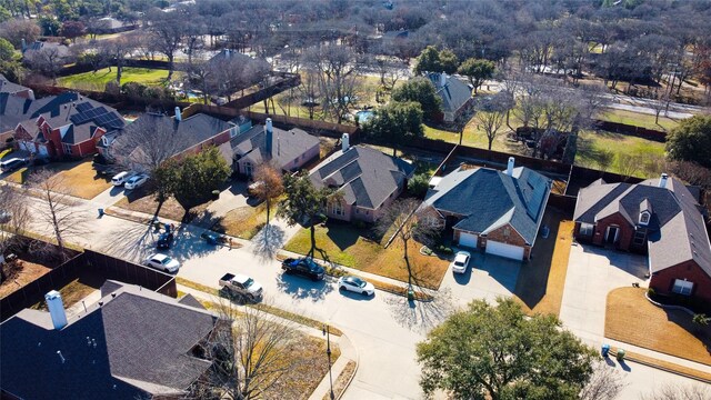 aerial view with a residential view