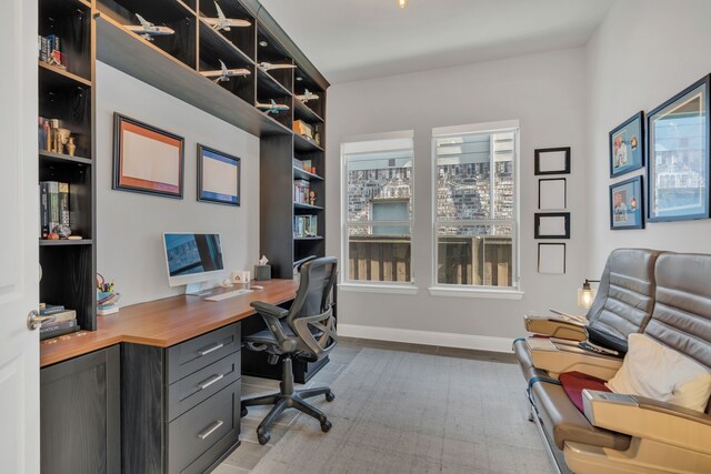 office featuring baseboards