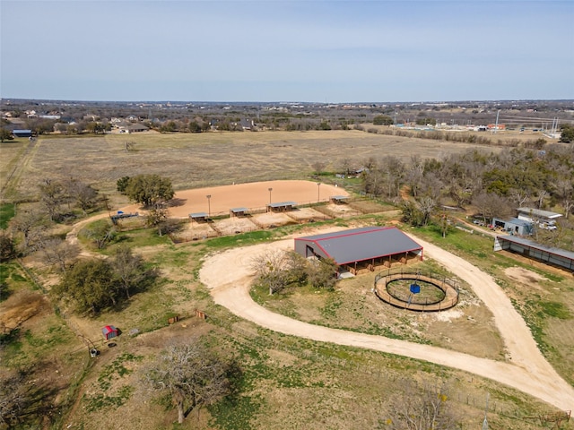 drone / aerial view with a rural view