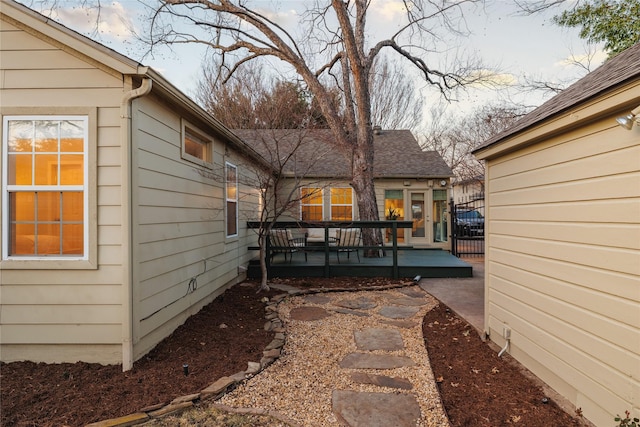 exterior space featuring a deck