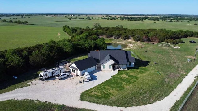 drone / aerial view featuring a rural view