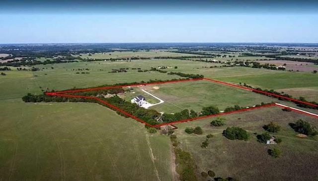 aerial view featuring a rural view