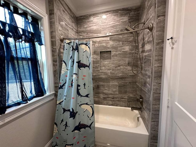 full bathroom featuring shower / tub combo