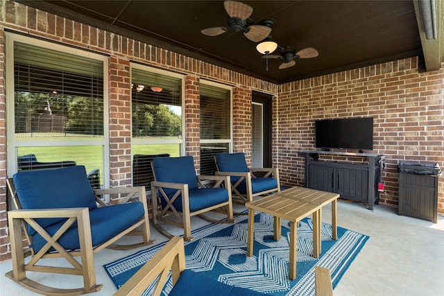 view of patio / terrace with a ceiling fan