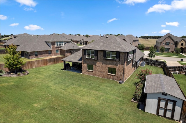 bird's eye view with a residential view