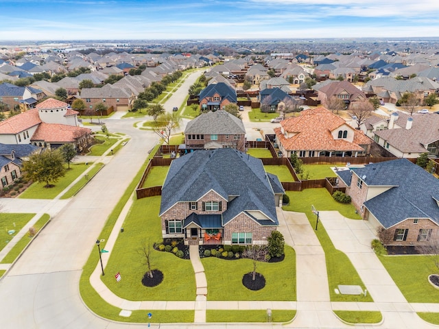 bird's eye view with a residential view