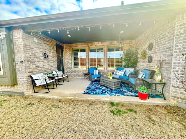 view of patio with an outdoor hangout area