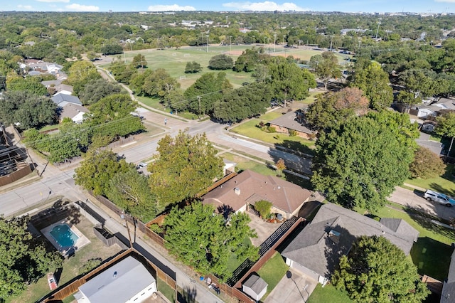 drone / aerial view with a residential view