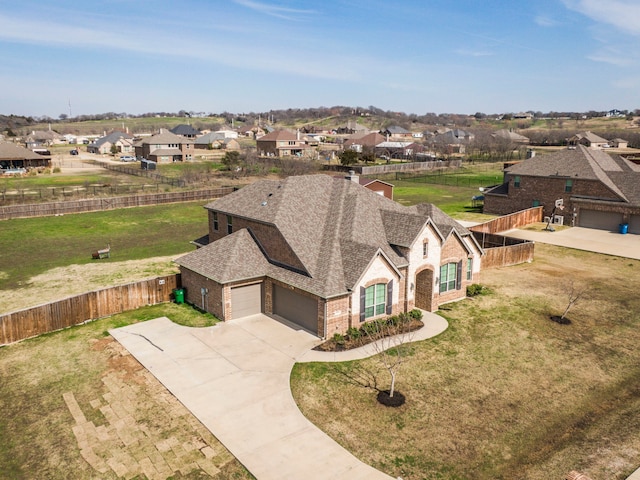 drone / aerial view with a residential view