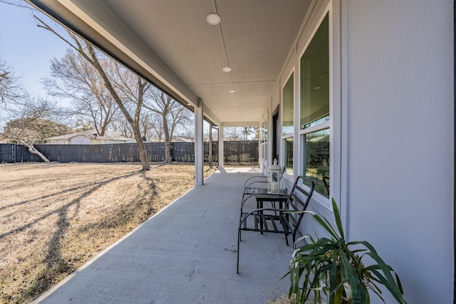 view of patio featuring a fenced backyard