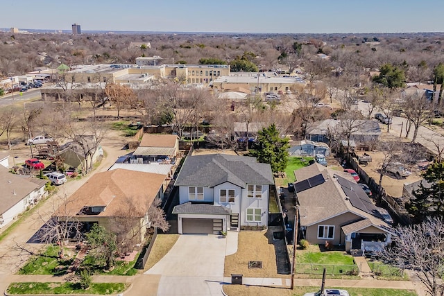 aerial view with a residential view