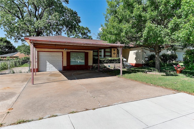 205 Bedford Ct E, Bedford, TX 76022 - ranch-style house featuring fence, an attached garage, driveway, covered porch, and brick siding