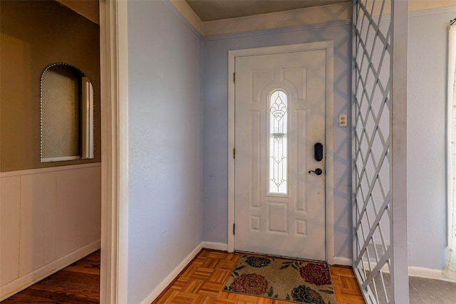 entrance foyer with baseboards