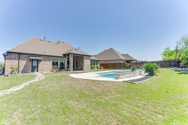 326 Prairie View Rd, Rockwall, TX 75087 - view of swimming pool with a yard, a fenced backyard, a fenced in pool, and a patio