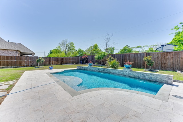 326 Prairie View Rd, Rockwall, TX 75087 - view of swimming pool featuring a yard, a fenced backyard, a fenced in pool, and a patio
