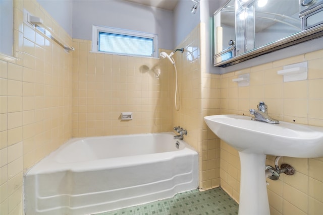 430 Mayrant Dr, Dallas, TX 75224 - full bathroom with tile walls and shower / tub combination