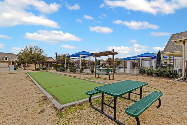 surrounding community with fence