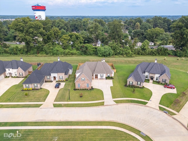 aerial view featuring a residential view