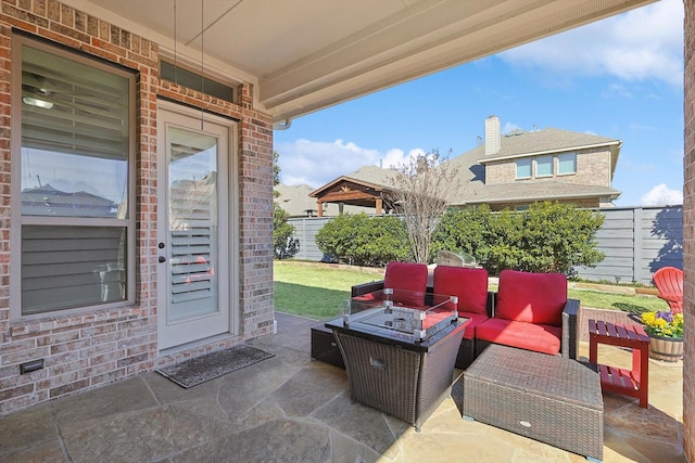 869 Field Xing, Little Elm, TX 76227 - view of patio / terrace with outdoor lounge area
