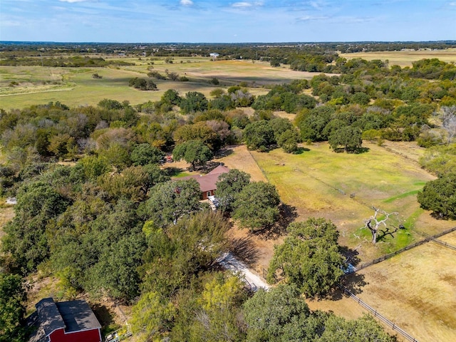 drone / aerial view with a rural view