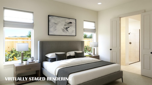 bedroom featuring recessed lighting