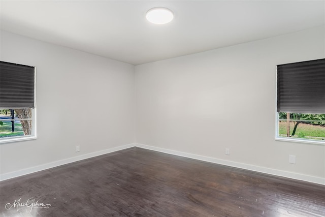 empty room featuring baseboards and a wealth of natural light