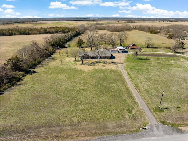 aerial view with a rural view