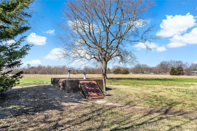 view of yard with a rural view