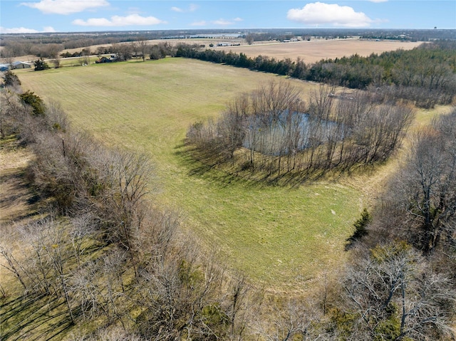 aerial view with a rural view