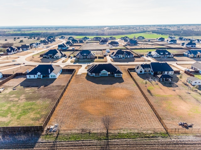 bird's eye view with a rural view and a residential view