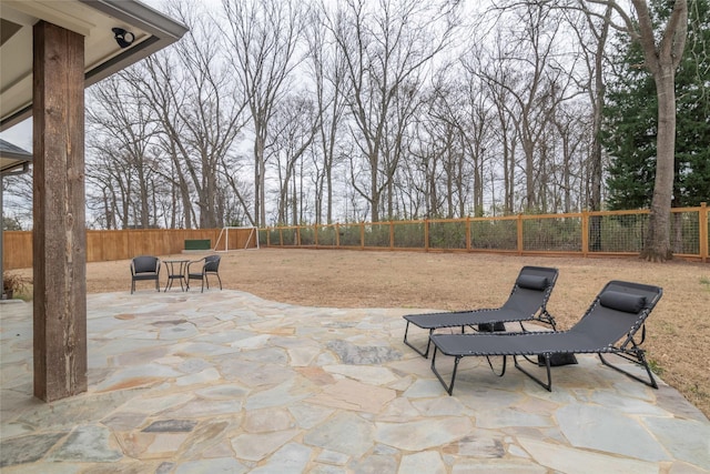 view of patio featuring a fenced backyard