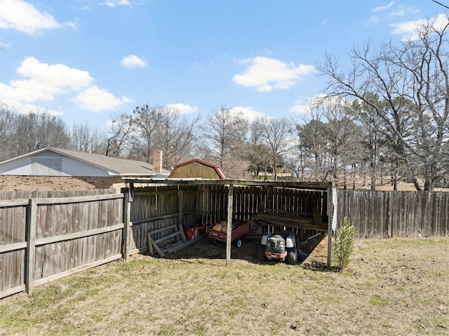 view of yard featuring a fenced backyard