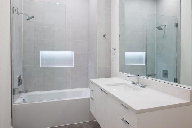 bathroom featuring tub / shower combination and vanity