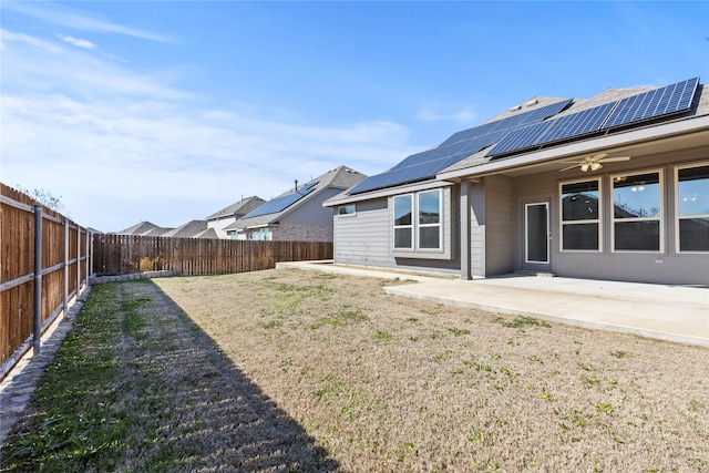 view of yard featuring a fenced backyard and a patio