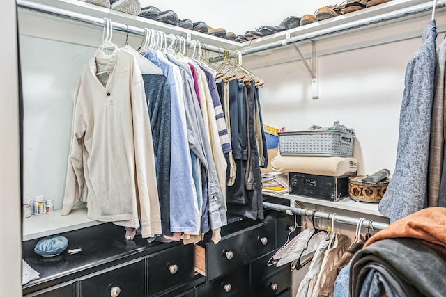 view of walk in closet