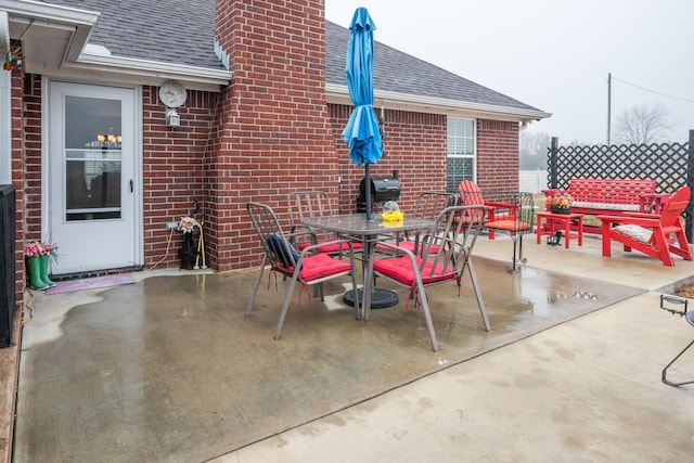 view of patio / terrace featuring outdoor dining area and area for grilling