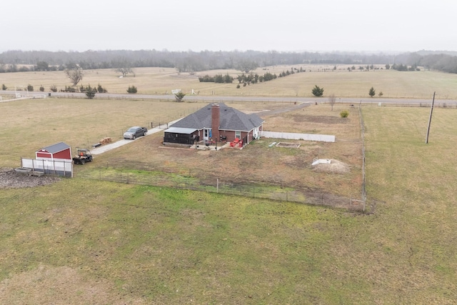 bird's eye view with a rural view